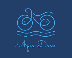 Blue Aqua Water Bike logo design