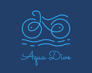 Blue Aqua Water Bike logo design