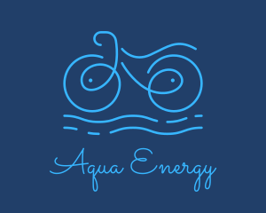 Blue Aqua Water Bike logo design