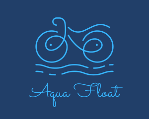 Blue Aqua Water Bike logo design