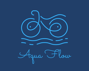 Blue Aqua Water Bike logo design