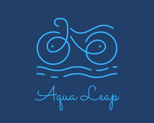 Blue Aqua Water Bike logo design