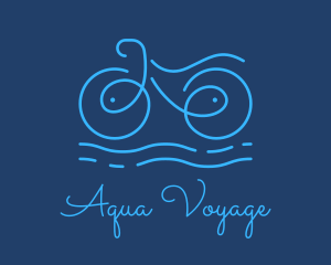 Blue Aqua Water Bike logo design