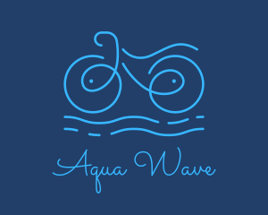 Blue Aqua Water Bike logo design