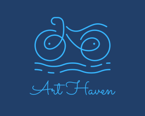 Blue Aqua Water Bike logo design