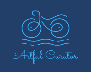 Blue Aqua Water Bike logo design