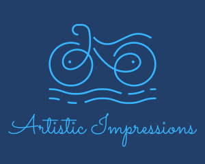 Blue Aqua Water Bike logo design