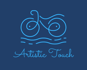 Blue Aqua Water Bike logo design