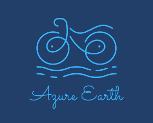 Blue Aqua Water Bike logo design