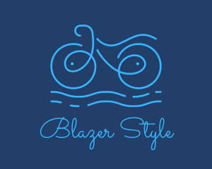 Blue Aqua Water Bike logo design