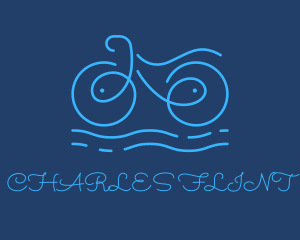 Blue Aqua Water Bike logo design