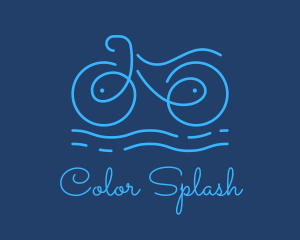 Blue Aqua Water Bike logo design