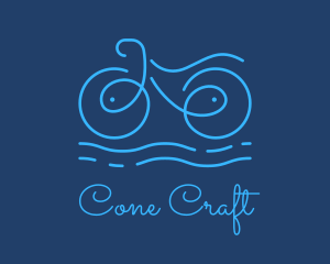 Blue Aqua Water Bike logo design