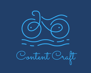 Blue Aqua Water Bike logo design