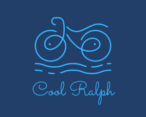 Blue Aqua Water Bike logo design