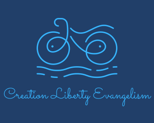 Blue Aqua Water Bike logo design