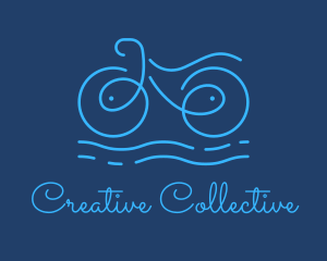 Blue Aqua Water Bike logo design