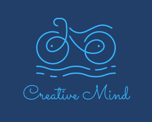 Blue Aqua Water Bike logo design