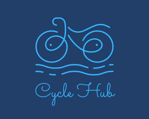 Bike - Blue Aqua Water Bike logo design