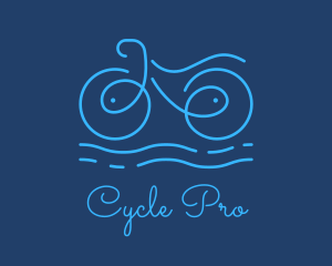 Blue Aqua Water Bike logo design