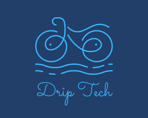 Blue Aqua Water Bike logo design