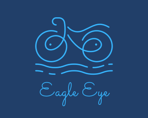 Blue Aqua Water Bike logo design