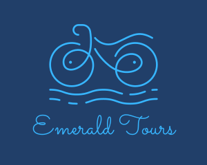 Blue Aqua Water Bike logo design