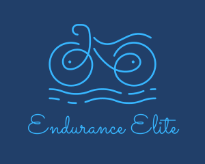 Blue Aqua Water Bike logo design