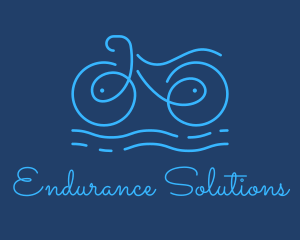 Blue Aqua Water Bike logo design