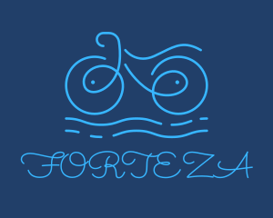 Blue Aqua Water Bike logo design