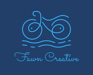 Blue Aqua Water Bike logo design