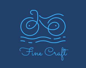 Blue Aqua Water Bike logo design