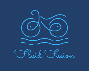 Blue Aqua Water Bike logo design