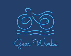 Blue Aqua Water Bike logo design