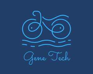 Blue Aqua Water Bike logo design