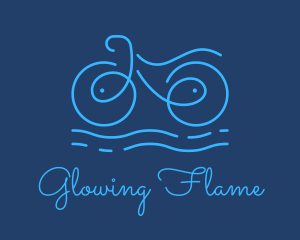 Blue Aqua Water Bike logo design