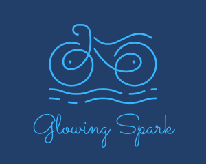 Blue Aqua Water Bike logo design