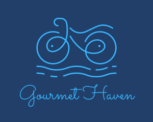 Blue Aqua Water Bike logo design