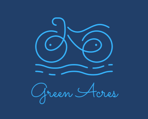 Blue Aqua Water Bike logo design