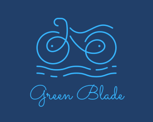 Blue Aqua Water Bike logo design