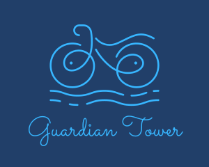 Blue Aqua Water Bike logo design