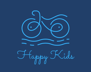 Blue Aqua Water Bike logo design