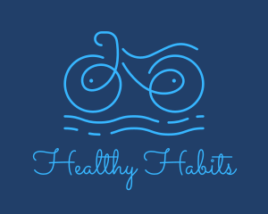 Blue Aqua Water Bike logo design