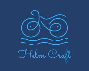 Blue Aqua Water Bike logo design