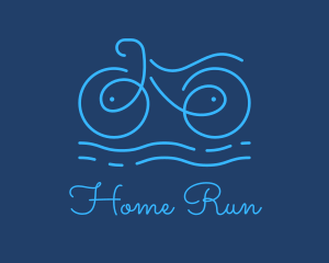 Blue Aqua Water Bike logo design