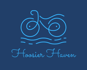 Blue Aqua Water Bike logo design