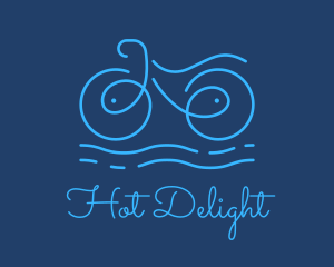 Blue Aqua Water Bike logo design