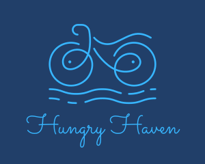 Blue Aqua Water Bike logo design