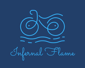 Blue Aqua Water Bike logo design