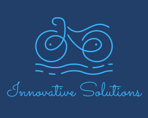 Blue Aqua Water Bike logo design